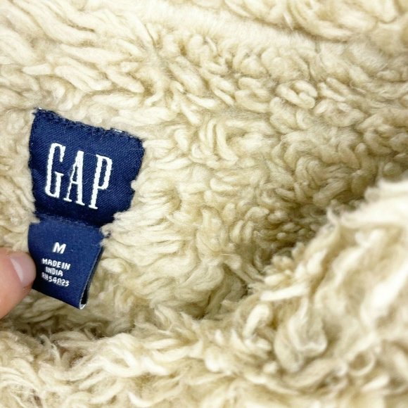 GAP y2k Brown Velour Penny Lane Velour Sherpa Jacket Womens Size Medium Utility - Picture 5 of 9